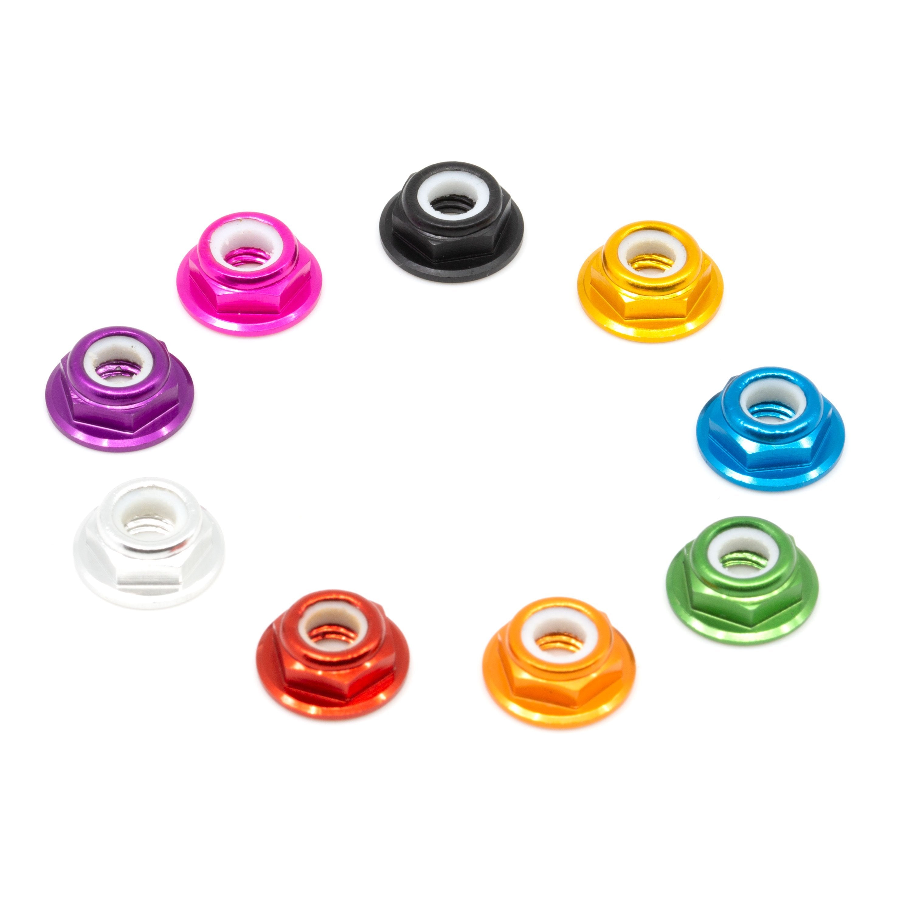 M5 Low Profile Lock Nuts (Aluminum) (Various Colours) Red