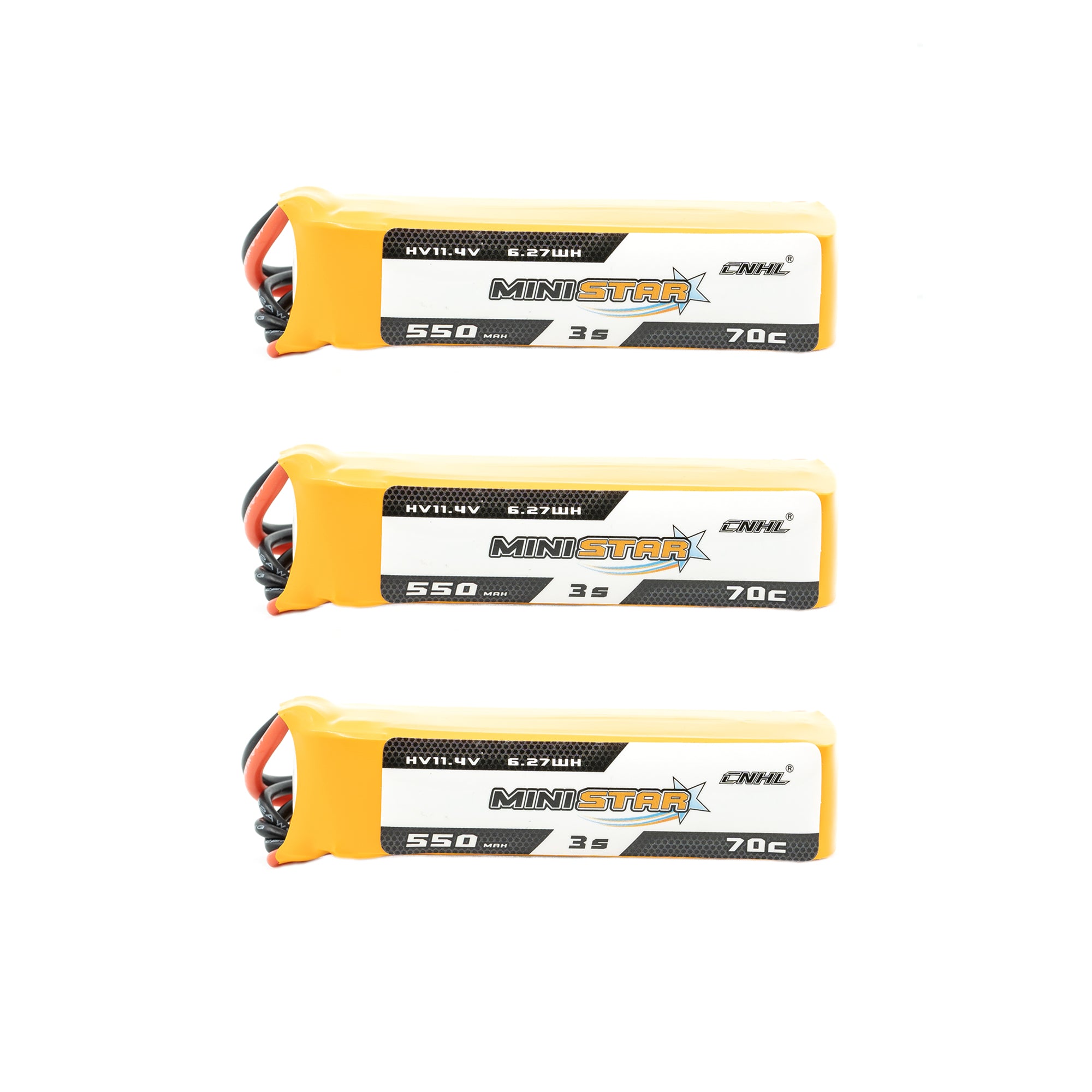 Chinahobbyline CNHL Ministar 550MAH 11.4V 3S 70C HV Lipo Battery (3 Pack) [DG]