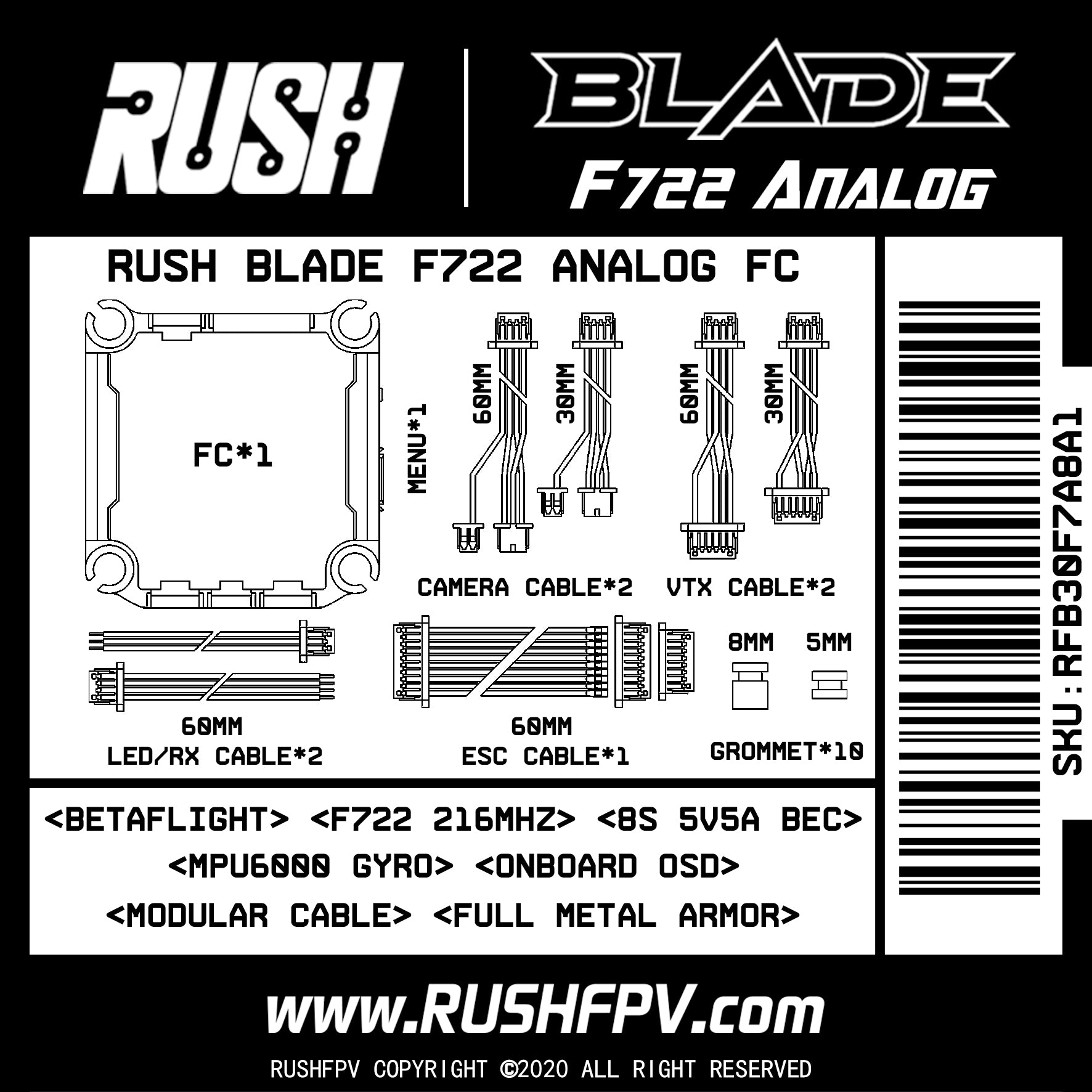 Rush Blade F722 30x30 FC for Analog