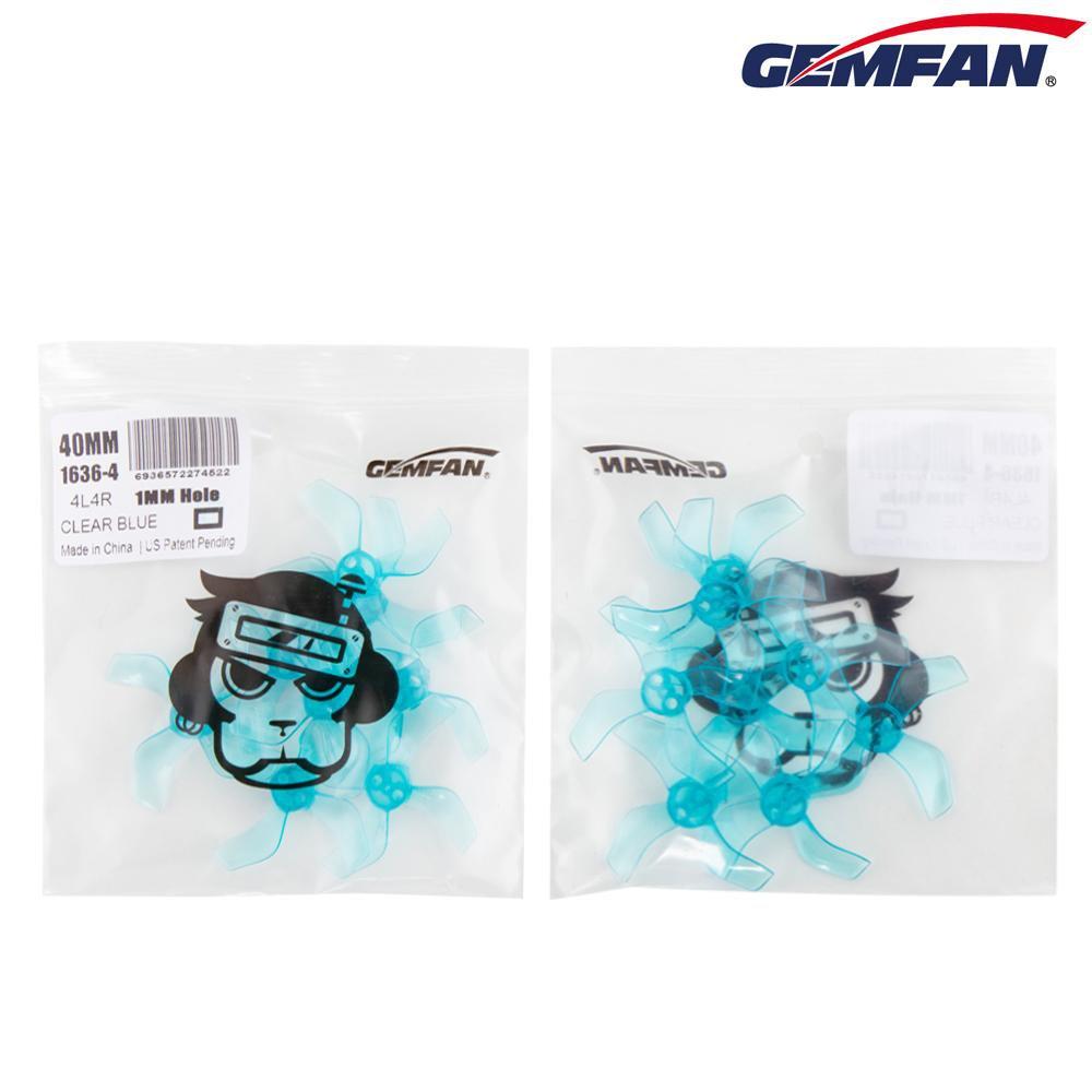 Gemfan 1636-4 40mm 4 Blade (1.5mm shaft)(8Pcs) Durable Tiny Whoop Props Clear Blue