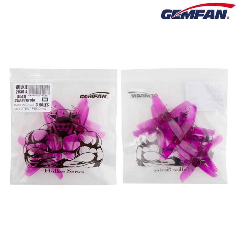 Gemfan Hulkie Durable Four Blade 2036 3 Hole Propellers CW/CCW 1 Pack (8 Pieces) Clear