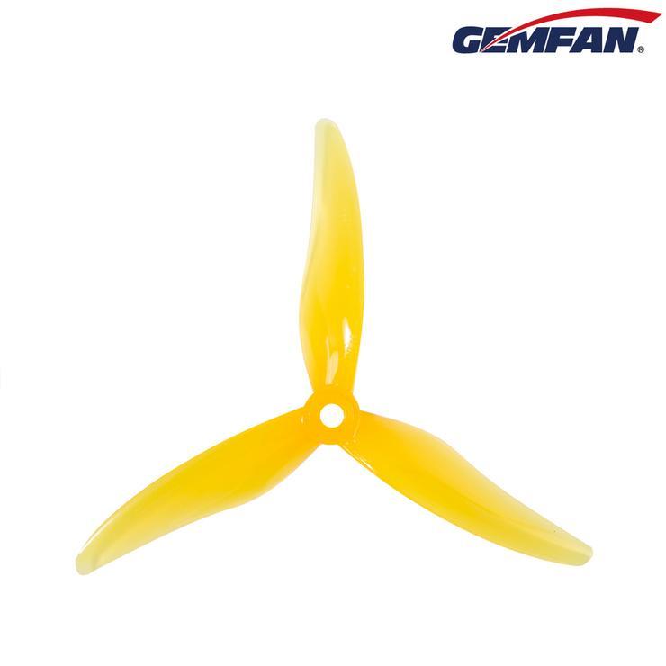 Gemfan Hurricane Durable Tri Blade 51477 Propellers CW/CCW 1 Pack (4 Pieces) Yellow
