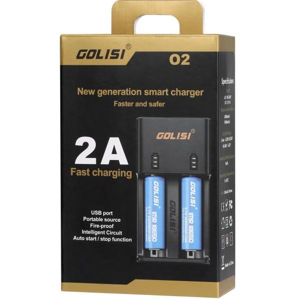 Golisi O2 Durable 2 Slot 18650 Battery Charger with AU Plug
