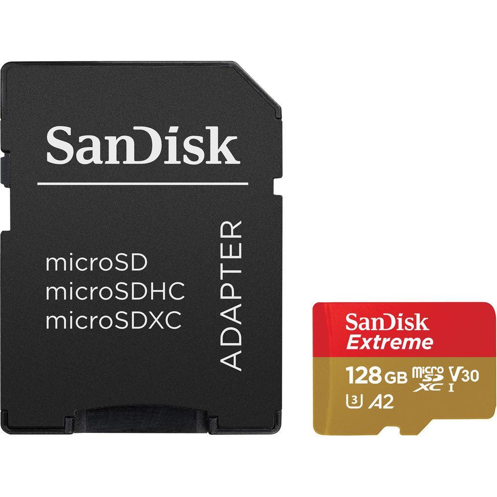 Sandisk 128GB Micro SDXC Extreme 160MB/s A2 U3 V30 Class 10 Memory Card  SDSQXA1-128G