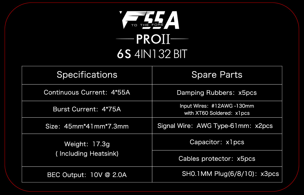 T-Motor F55a Pro II 4in1 32bit BLHeli32 ESC